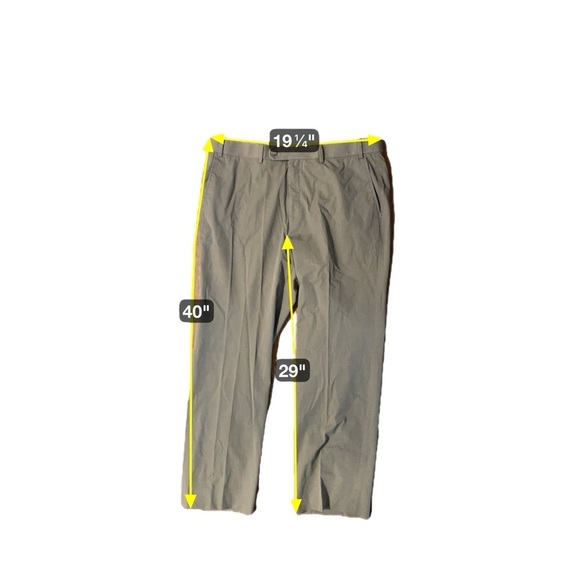 Paul Stuart Men’s Beige Twill Dress Pants Size 38 X 38 Flat Front Business - Picture 6 of 9